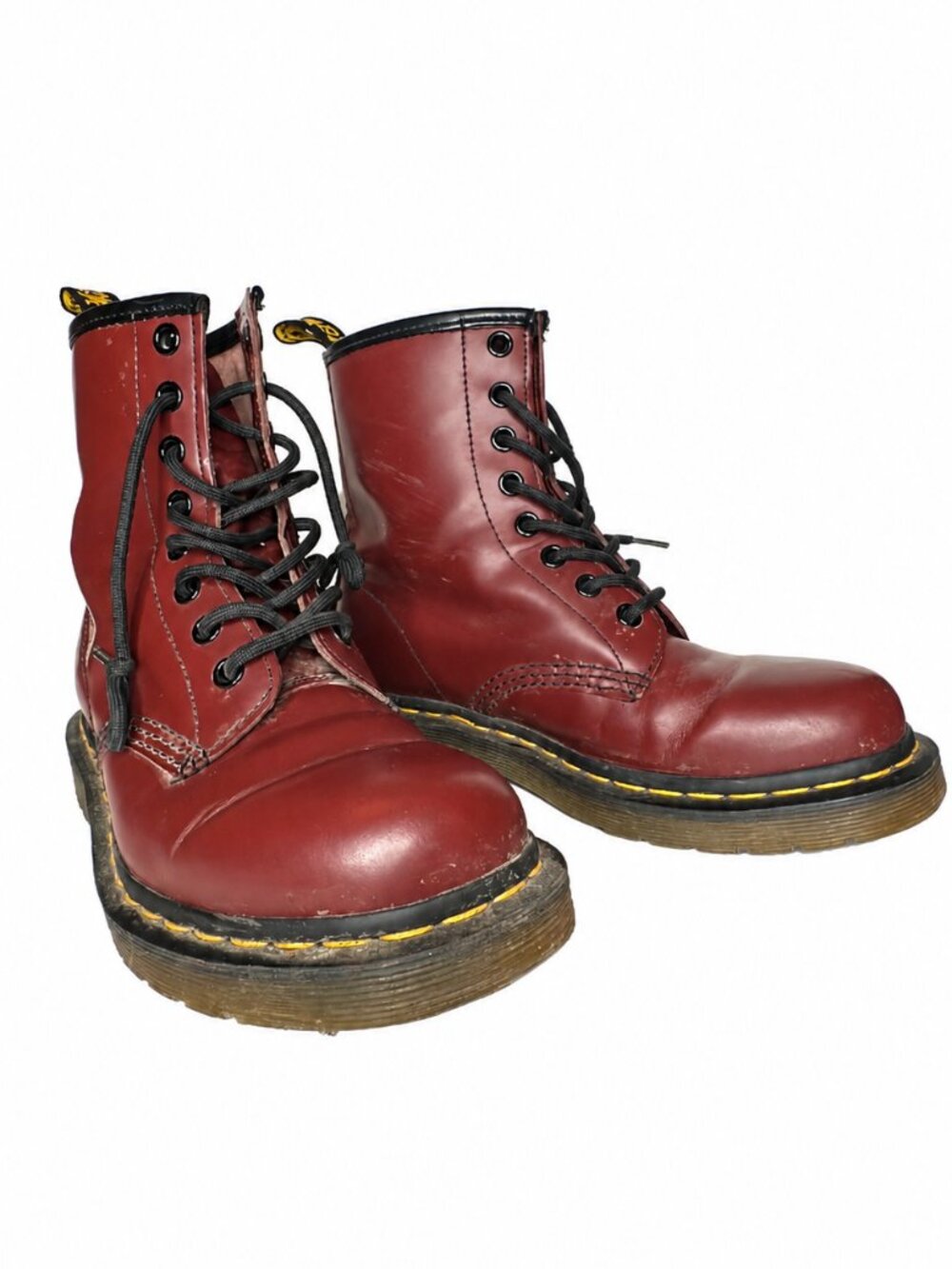 Dr. Martens 1460 Cherry-Red Smooth Leather Boots | US Women’s 6